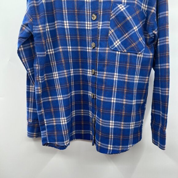 Staccato Women's Plaid Button Up Top Blue/Multi Size Small Long Sleeve - Picture 3 of 9